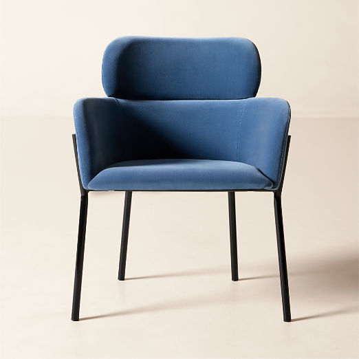 Azalea Blue Velvet Dining Chair