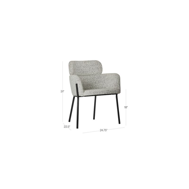 View Azalea Black and White Boucle Dining Chair - image 3 of 14