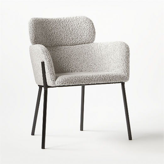 Azalea Black and White Boucle Dining Chair