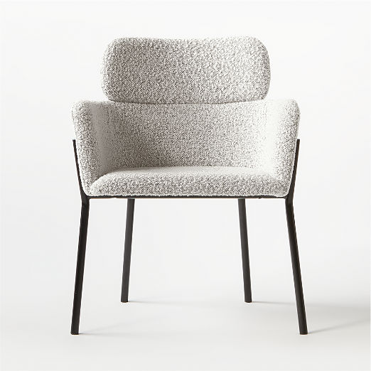 Azalea Black and White Boucle Dining Chair