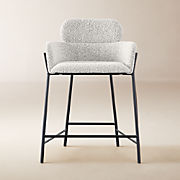 Lisette White Performance Fabric Counter Stools Set of 2