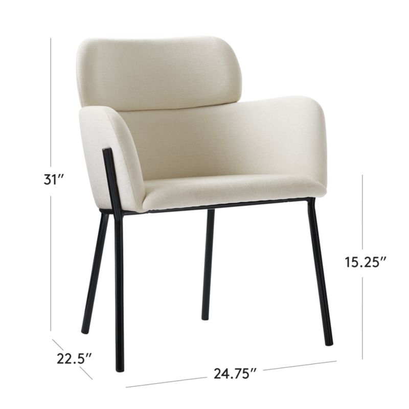 Azalea Cream Upholstered Dining Armchair Reviews CB2