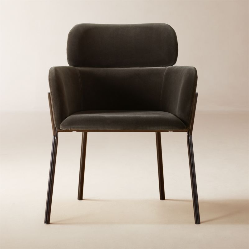 Azalea Mink Grey Velvet Dining Chair - image 0 of 15