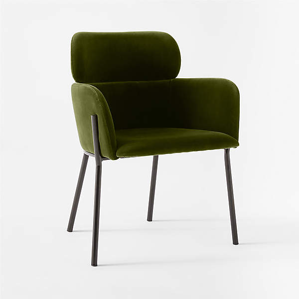 Azalea Green Velvet Dining Armchair Reviews CB2