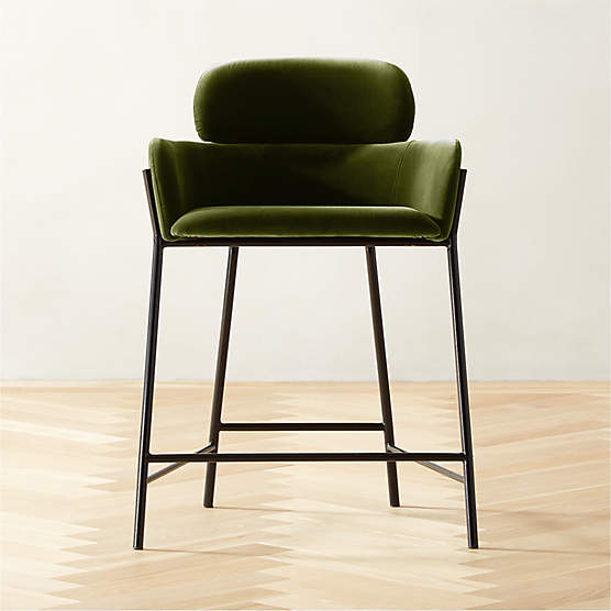 Azalea Green Velvet Chair Set of 4 + Reviews | CB2 Canada