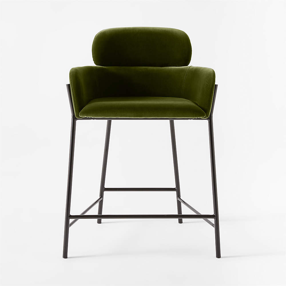 Azalea Green Velvet Counter Stool + Reviews