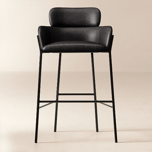 Azalea Leather Bar Stool Bello Black