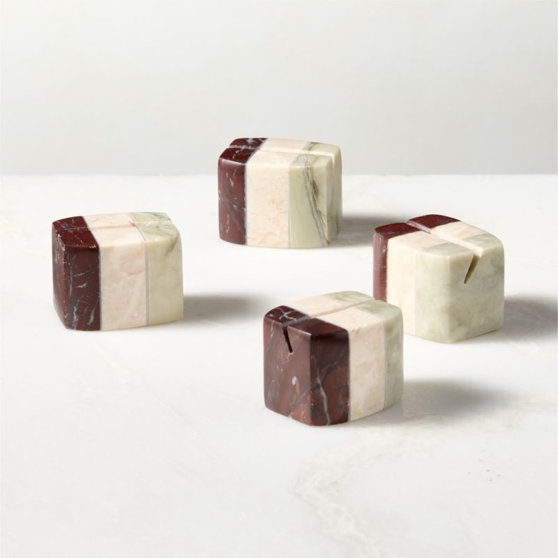 Azure Multi-Colored Marble Placecard Holders Set of 4 by Nina Garcia - image 2 of 4