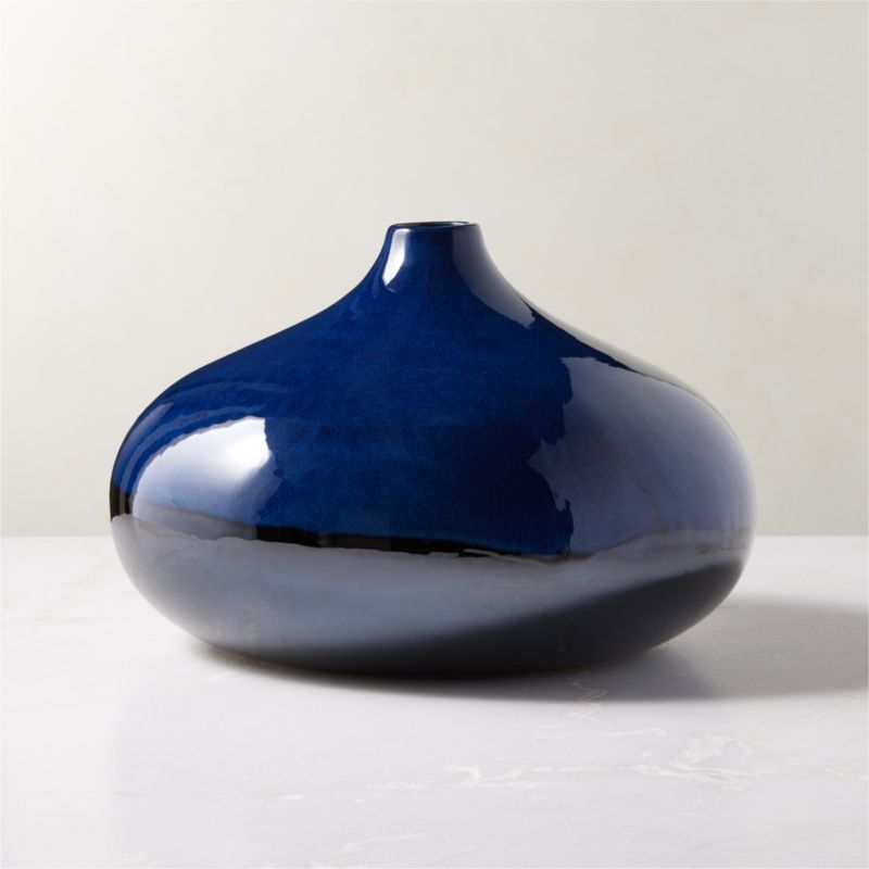 View Azure Round Blue Ceramic Vase details
