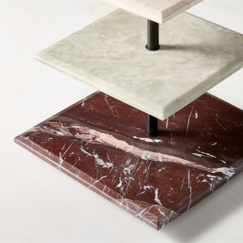 Azure Multi-Colored Marble 3-Tier Server By Nina Garcia - image 2 of 6