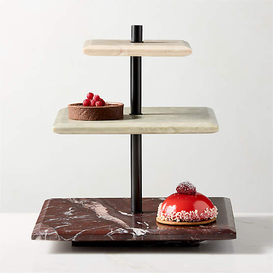 Azure Multi-Colored Marble 3-Tier Server By Nina Garcia