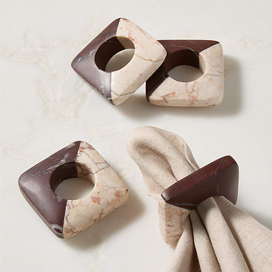Azure Multi-Colored Marble Napkin Rings Set of 4 by Nina Garcia