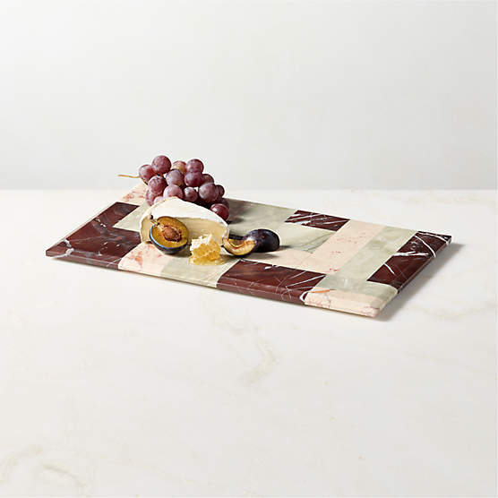 Azure Rectangular Multi-Colored Marble Serving Platter By Nina Garcia