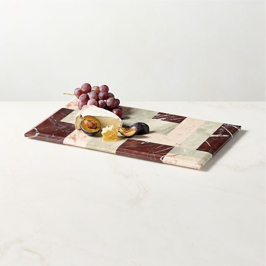 Azure Rectangular Multi-Colored Marble Serving Platter By Nina Garcia