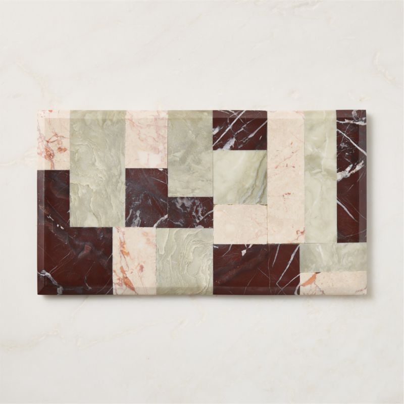 Azure Rectangular Multi-Colored Marble Serving Platter By Nina Garcia - image 4 of 7