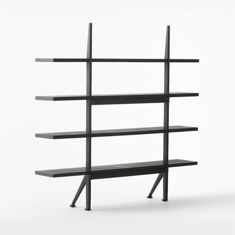 Azzurra Black Metal and Wood Bookshelf - image 6 of 8