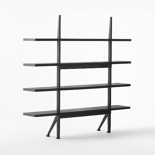 Azzurra Black Metal and Wood Bookshelf