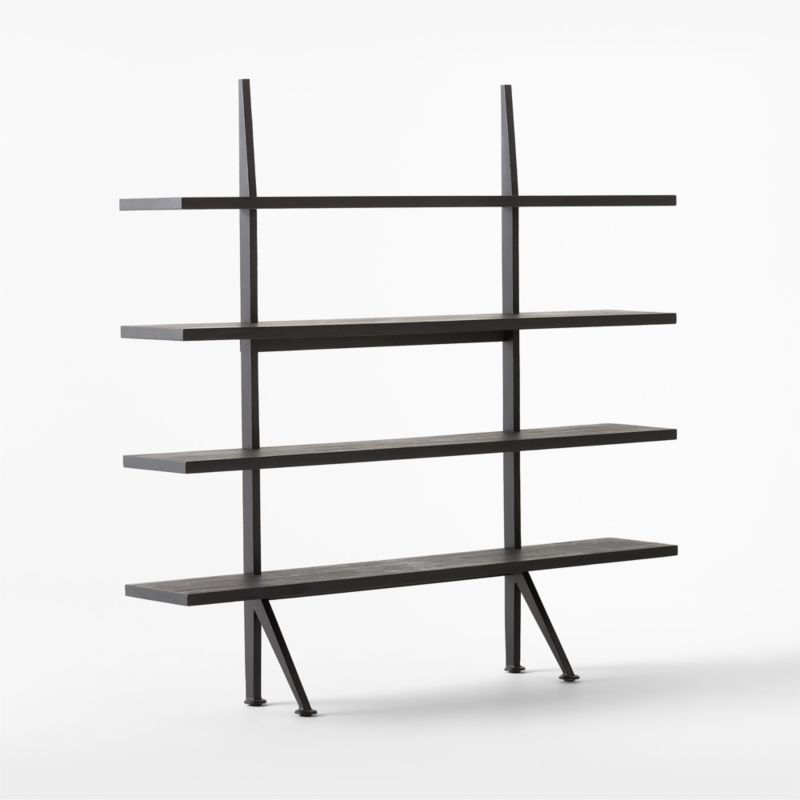 Azzurra Black Metal and Wood Bookshelf - image 4 of 8