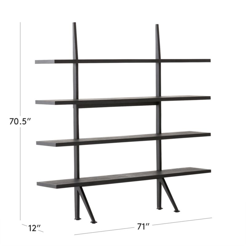 View Azzurra Black Metal and Wood Bookshelf - image 3 of 8