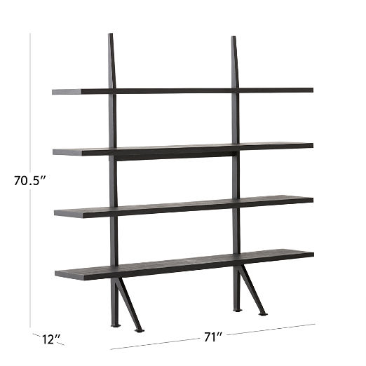 Azzurra Black Metal and Wood Bookshelf