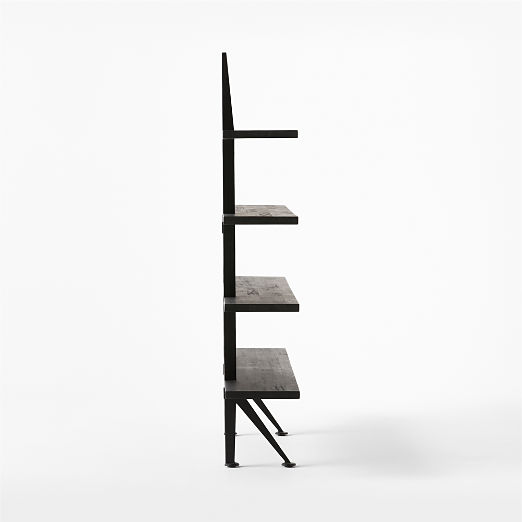 Azzurra Black Metal and Wood Bookshelf