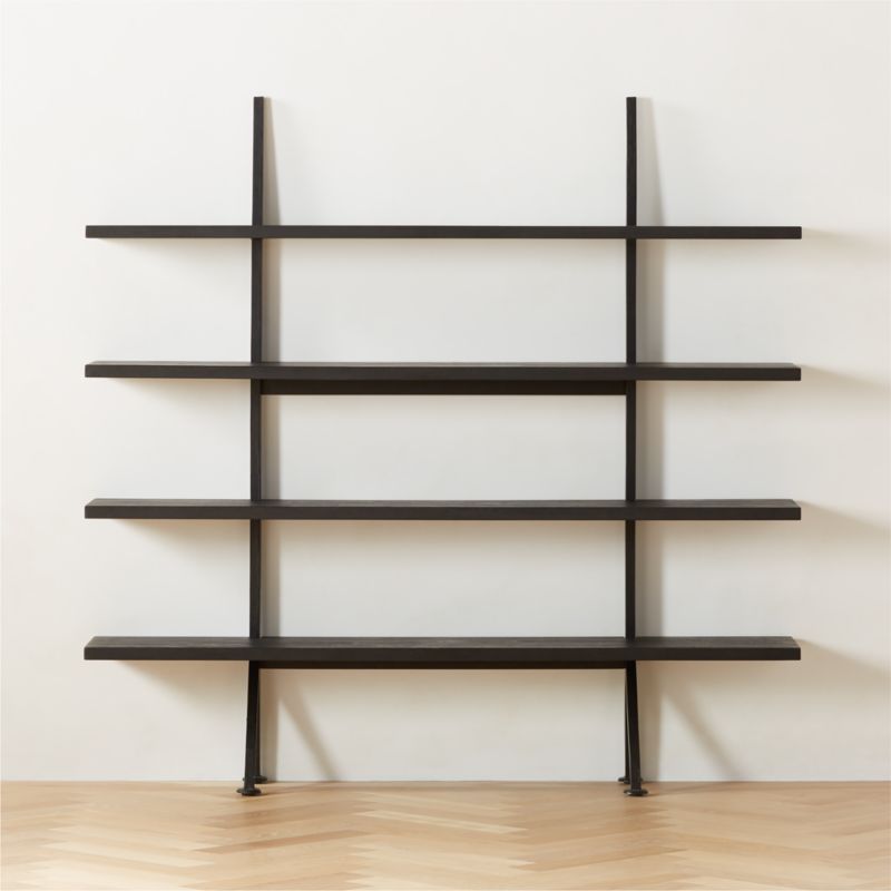 Azzurra Black Metal and Wood Bookshelf - image 3 of 8