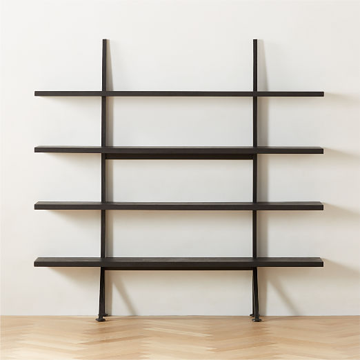 Azzurra Black Metal and Wood Bookshelf