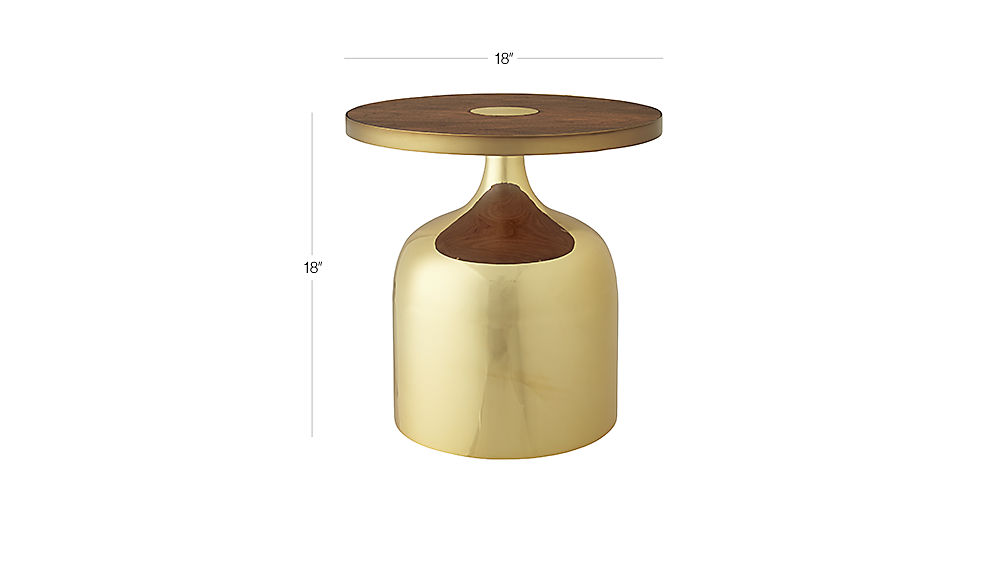 bousaf wood and gold side table + Reviews CB2