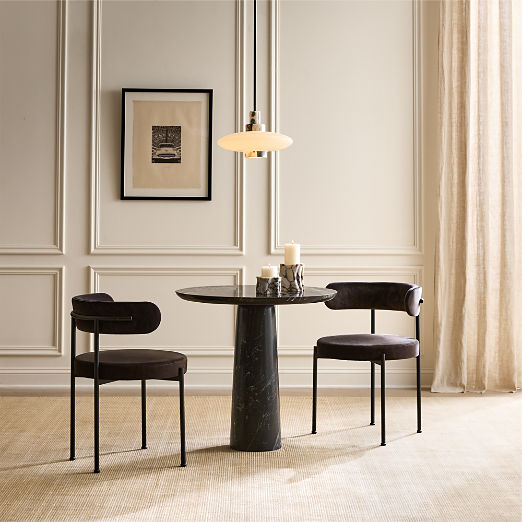Babylon 30" Round Black Marble Bistro Table