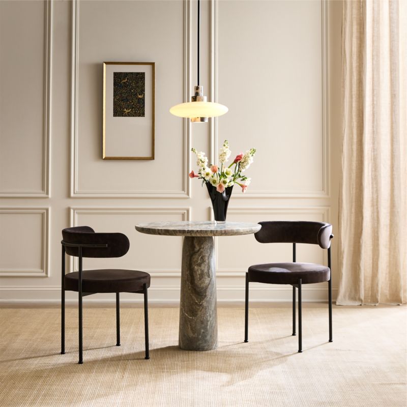 Babylon 30" Round Torrento Grey Marble Bistro Table - image 3 of 16