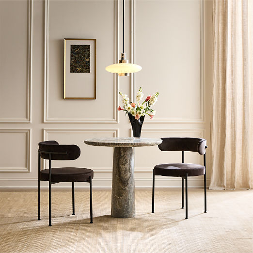 Babylon 30" Round Torrento Grey Marble Bistro Table
