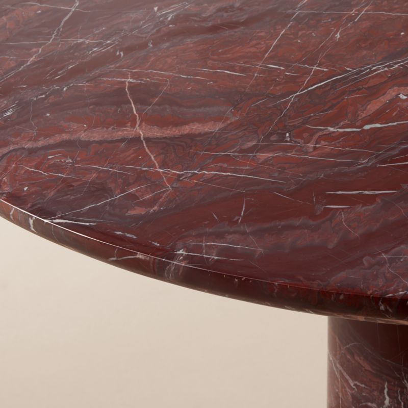 Babylon 54" Round Red Marble Dining Table - image 3 of 10
