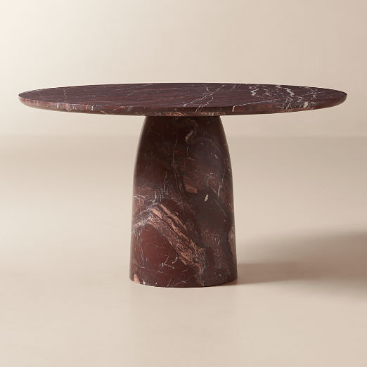 Babylon 54" Round Red Marble Dining Table