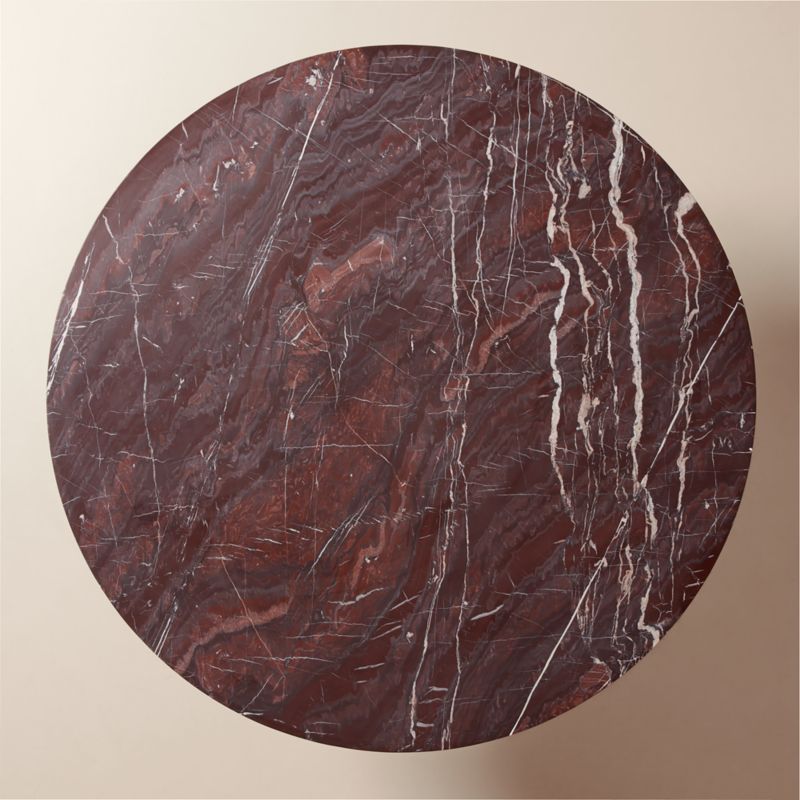 Babylon 54" Round Red Marble Dining Table - image 4 of 10