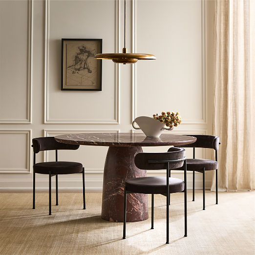 Babylon 54" Round Red Marble Dining Table