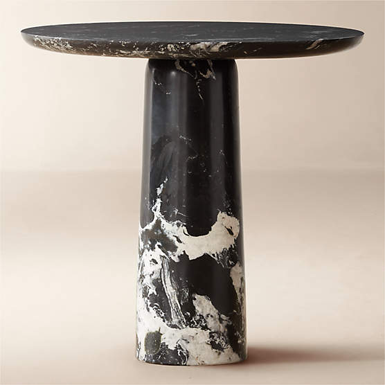 Babylon 30" Round Black Marble Bistro Table