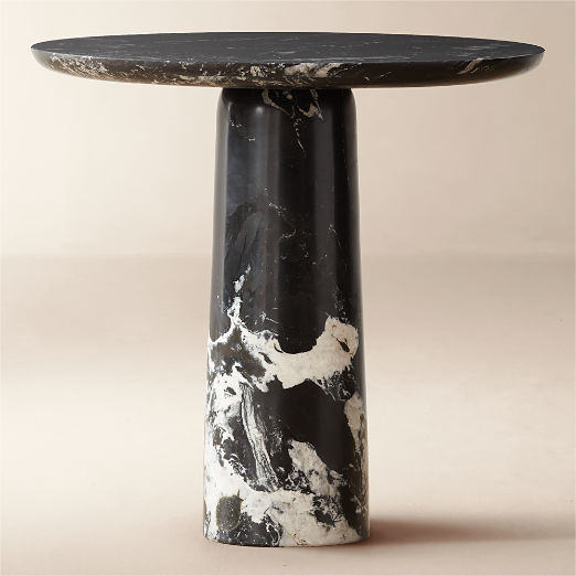 Babylon 30" Round Black Marble Bistro Table