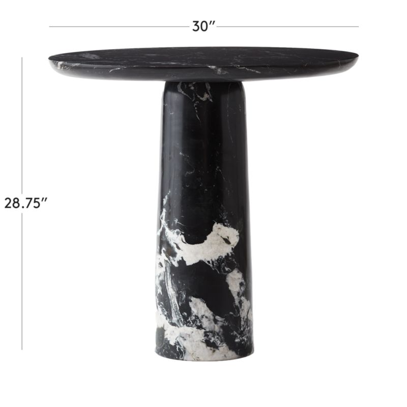 View Babylon 30" Round Black Marble Bistro Table - image 2 of 14