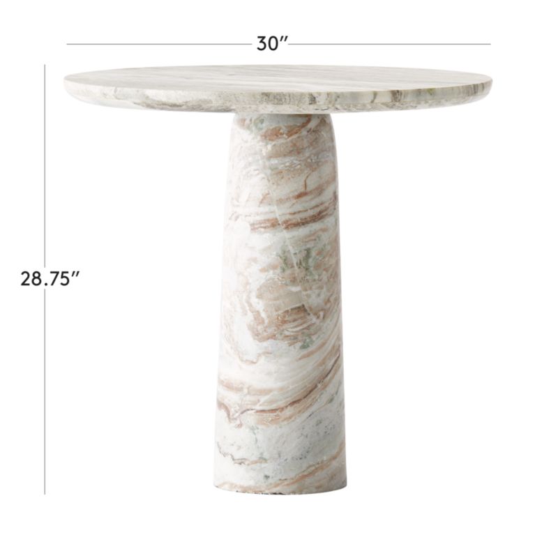 View Babylon 30" Round Torrento Grey Marble Bistro Table - image 3 of 20