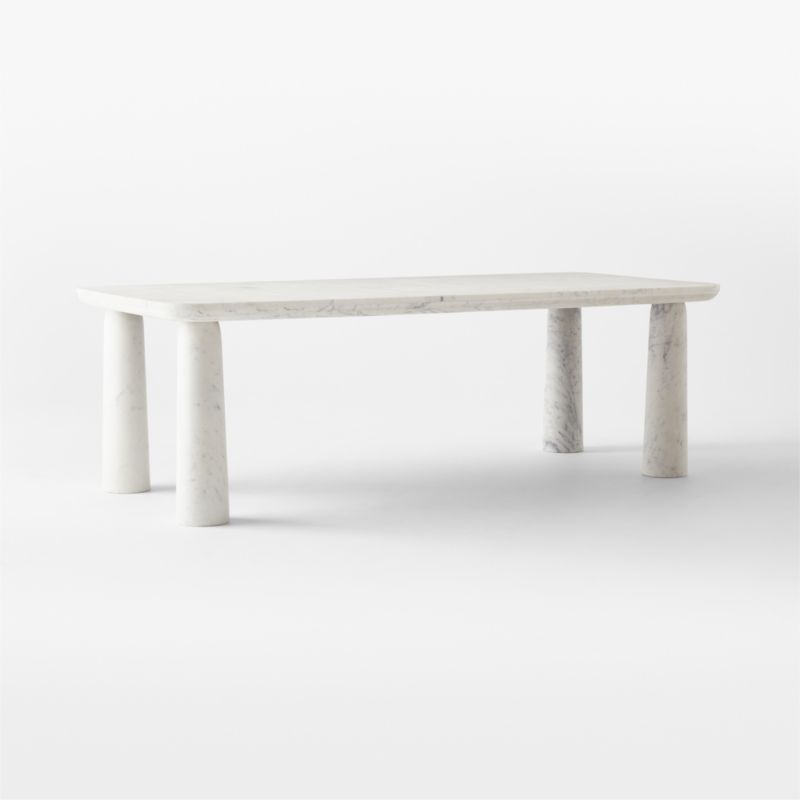 Babylon White Marble Dining Table + Reviews | CB2