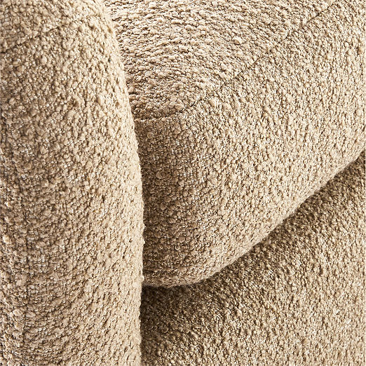 Bacio 86.5" Camel Boucle Sofa with Bleached Oak Legs