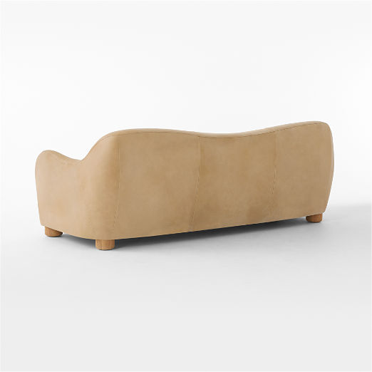 Bacio 86.5" Caramel Brown Leather Sofa by Ross Cassidy