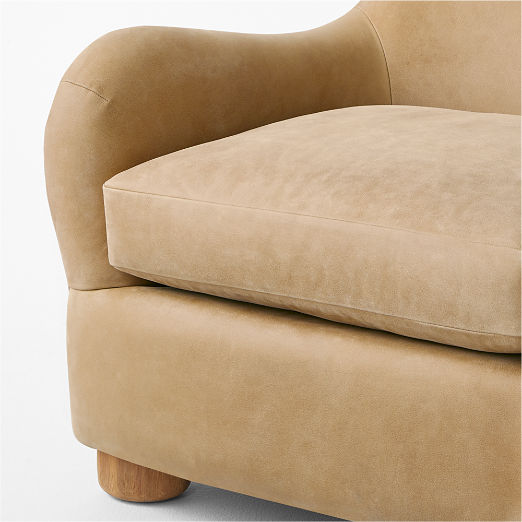 Bacio 86.5" Caramel Brown Leather Sofa