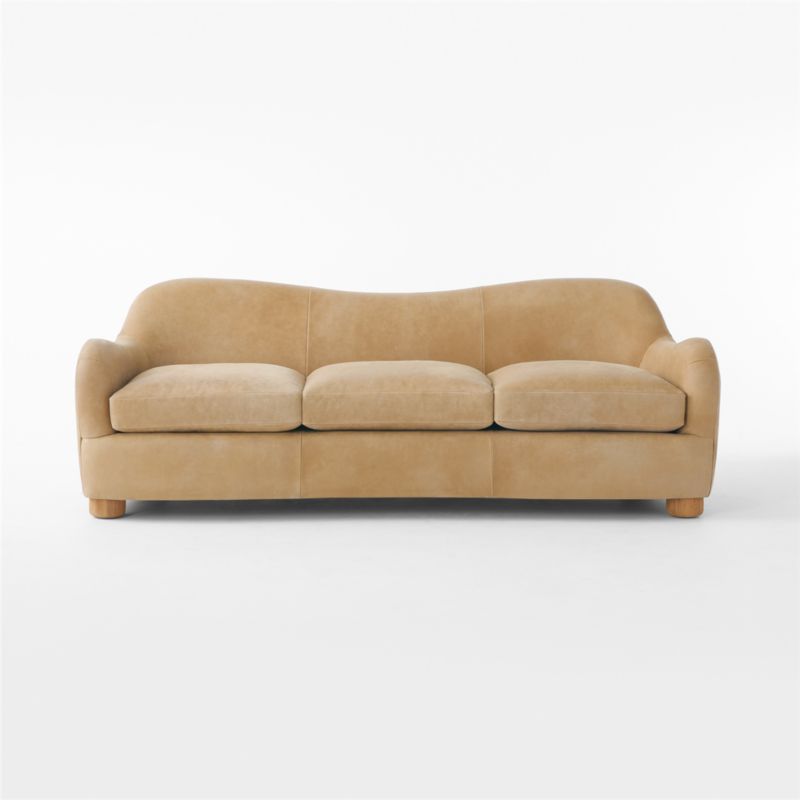 Bacio 86.5" Caramel Brown Leather Sofa - image 3 of 8