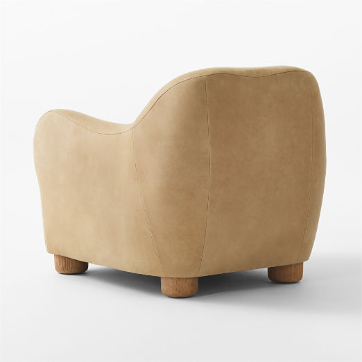 Bacio Caramel Brown Leather Chair by Ross Cassidy