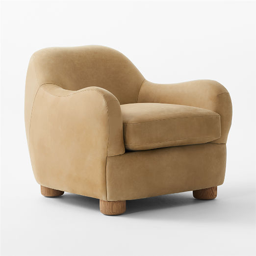 Bacio Caramel Brown Leather Chair by Ross Cassidy