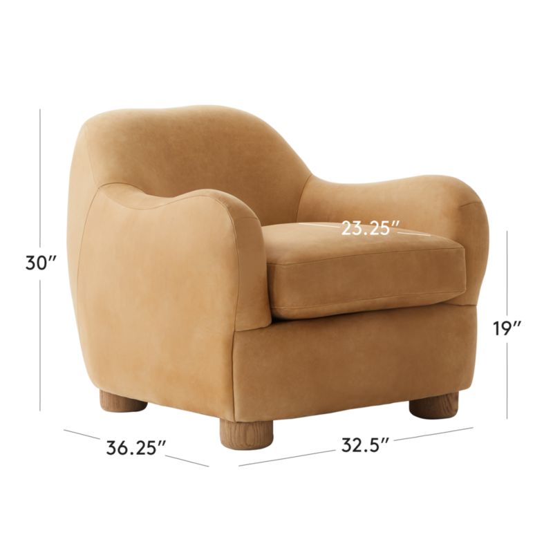 View Bacio Caramel Brown Leather Chair - image 3 of 8