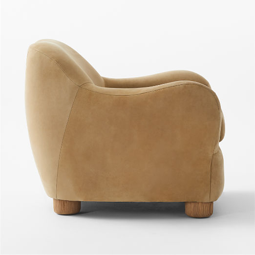 Bacio Caramel Brown Leather Chair by Ross Cassidy