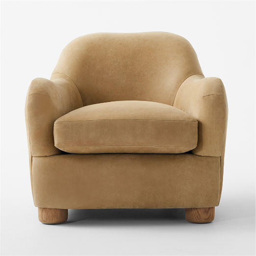 Bacio Caramel Brown Leather Chair by Ross Cassidy