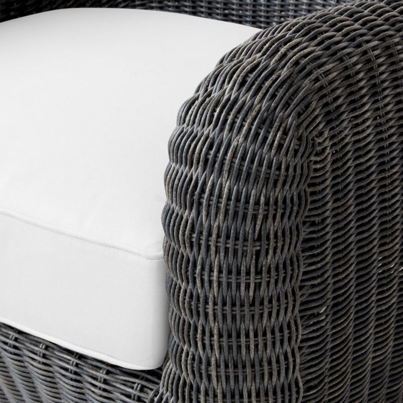 Bacio Charcoal Grey All-Weather Rattan Outdoor Lounge Chair with White Sunbrella® Cushions - image 5 of 6